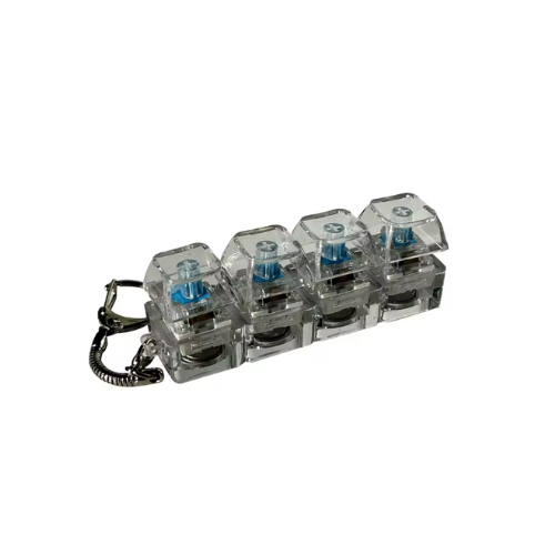 Anti-stress mechanical keyboard keychain with LED lights